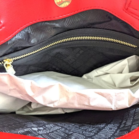 New Love Moschino Borsa Pu Rosso Red Satchel Bag - Picture 12 of 16
